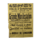 Poster "Great Regionalist Protest" - City of St-Symphorien - 1936