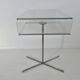 Table, side table, Roche Bobois in plexiglass and chrome metal from the 1980s.
