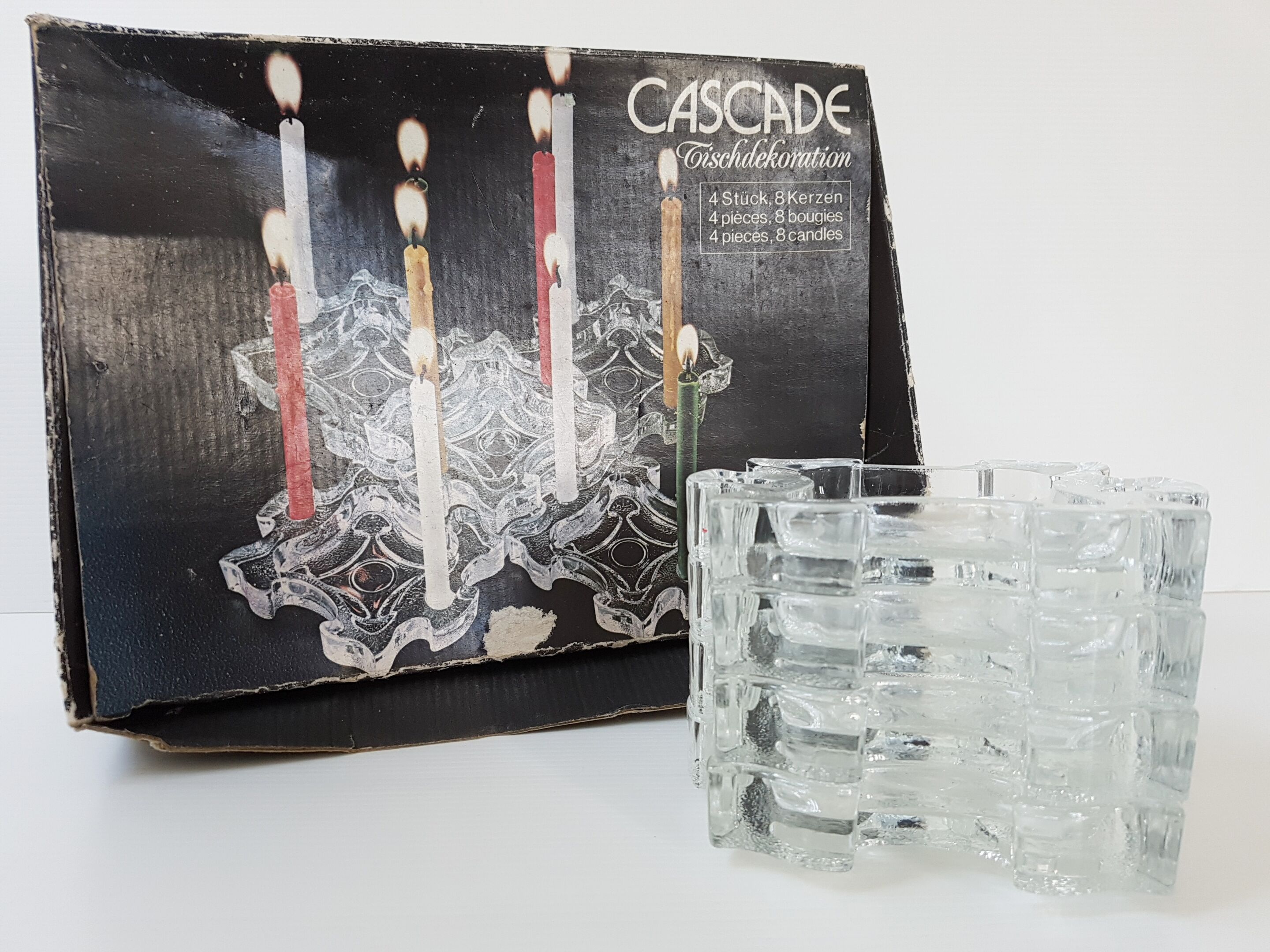 Suite 4 ashtrays candle holders glass of the 1970s puzzle