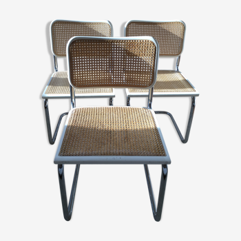 Lot de 3 chaises Cesca B32 Marcel Breuer