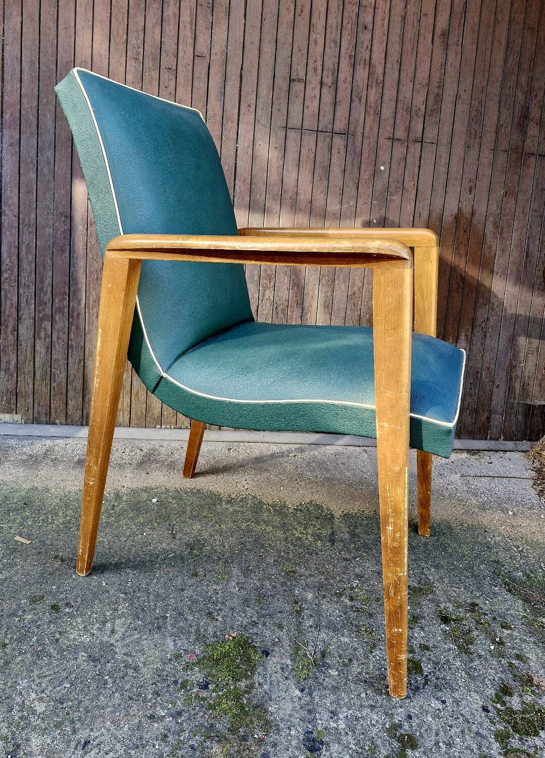 Rare 1950's pair of scandinavian design bridges armchairs