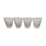 Set of 4 digestive glasses in vintage shell chiseled crystal