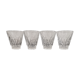 Set of 4 digestive glasses in vintage shell chiseled crystal