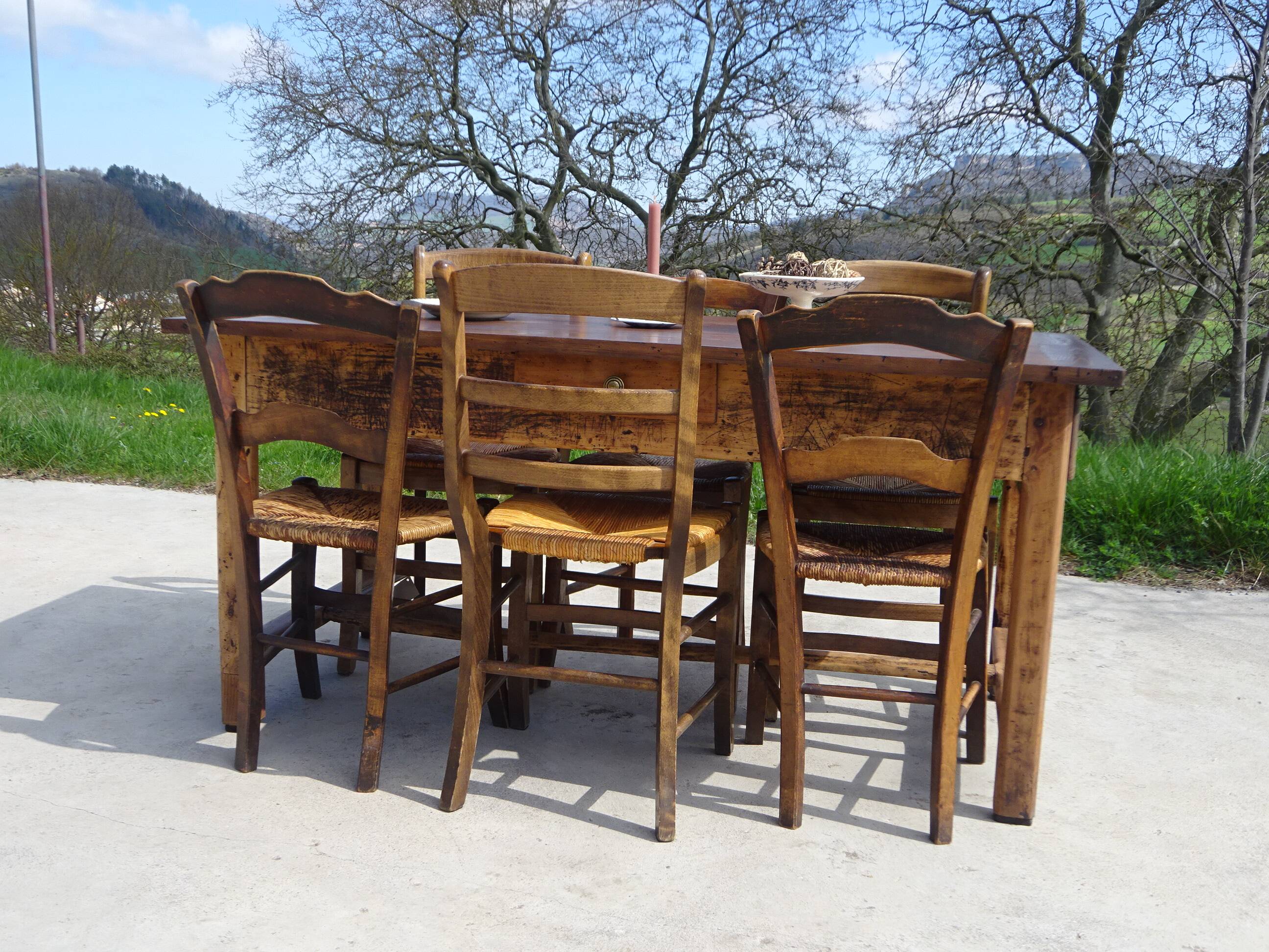 Restored solid oak farmhouse table
