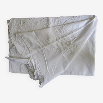 Drap ancien brodé 300x200cm