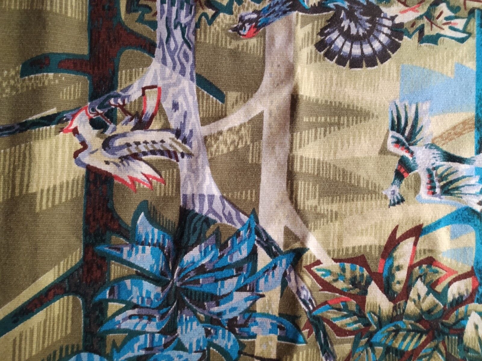 Silkscreened tapestry "The Forest" by Robert Debiève