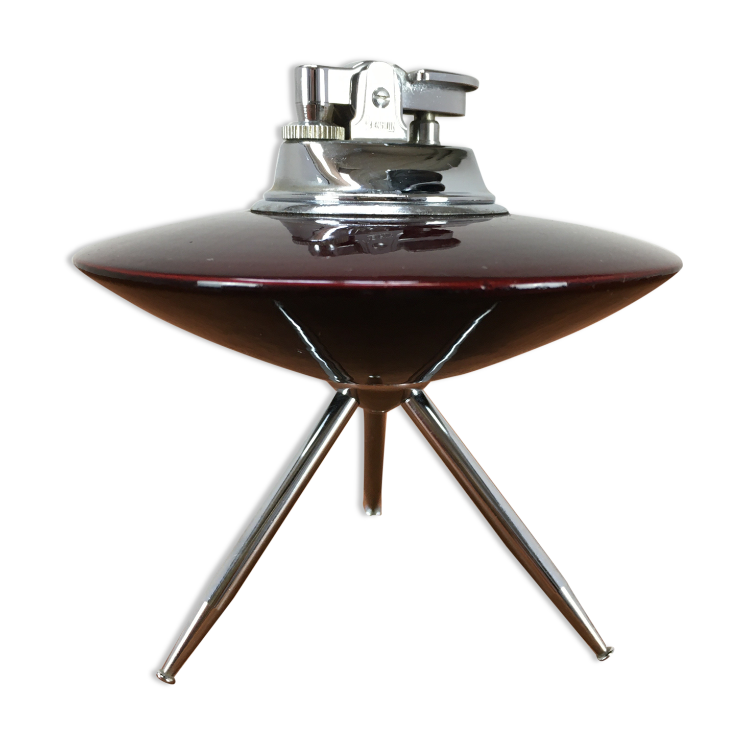 Spage age table lighter, tripod flying saucer