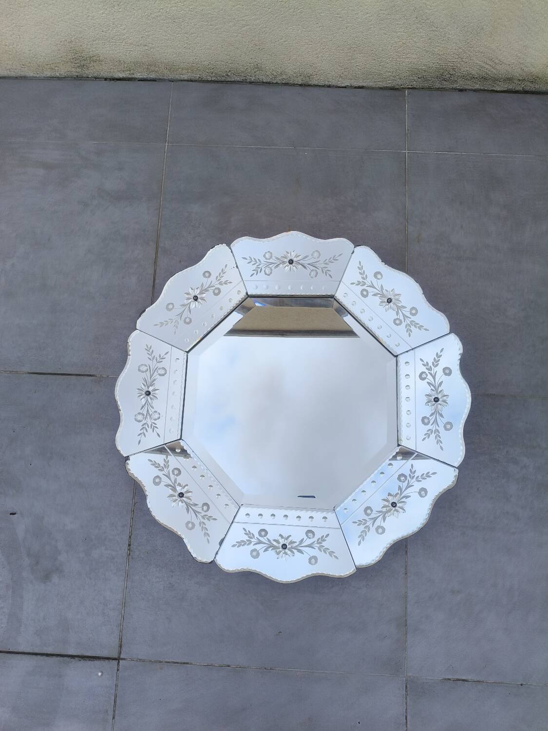 Miroir biseauté vénitien octogonal