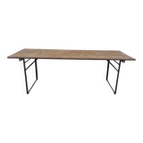 Folding wooden and metal table