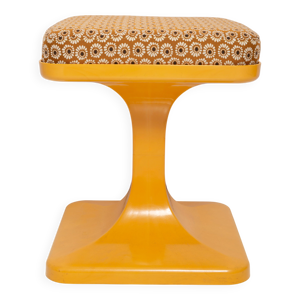 Tabouret fleurs jaune