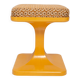 Mid-century mustard yellow floral stool, Poland, 1970s