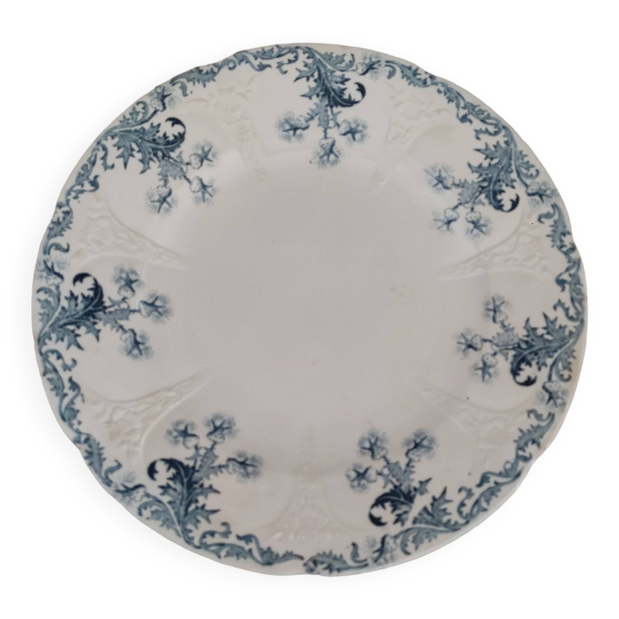 Round dish 2 in old earthenware from Longwy Lorrain model