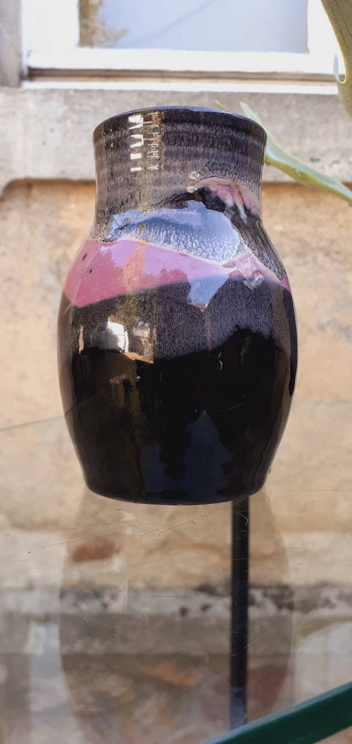 Vintage ceramic vase from the 60s signed accolay