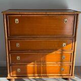 1970s wooden and bamboo bar cabinet