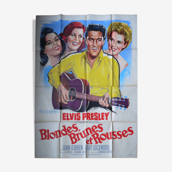 Affiche de cinéma "Blondes, brunes et rousses" Elvis Presley