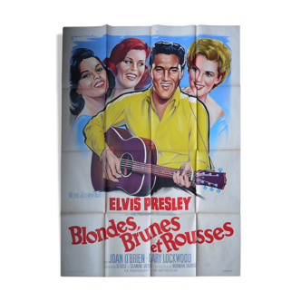 Affiche de cinéma "Blondes, brunes et rousses" Elvis Presley