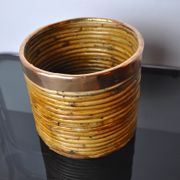 Panier en rotin et cuivre, Italie, 1970
