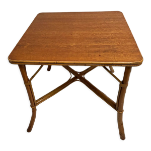 table carrée en bambou