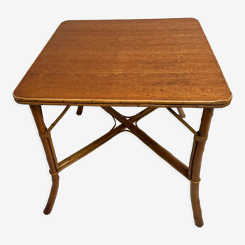 Vintage bamboo square table