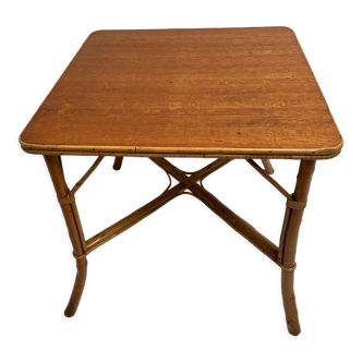 Vintage bamboo square table
