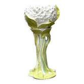 Vintage Italian ceramic cache-pot with flower stand, 1980s, set of 2.