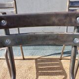 3 metal chairs, Tolix style