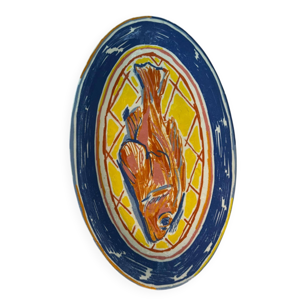 Plat de service poisson Alexandre Benjamin Navet pour Monoprix — Beyit