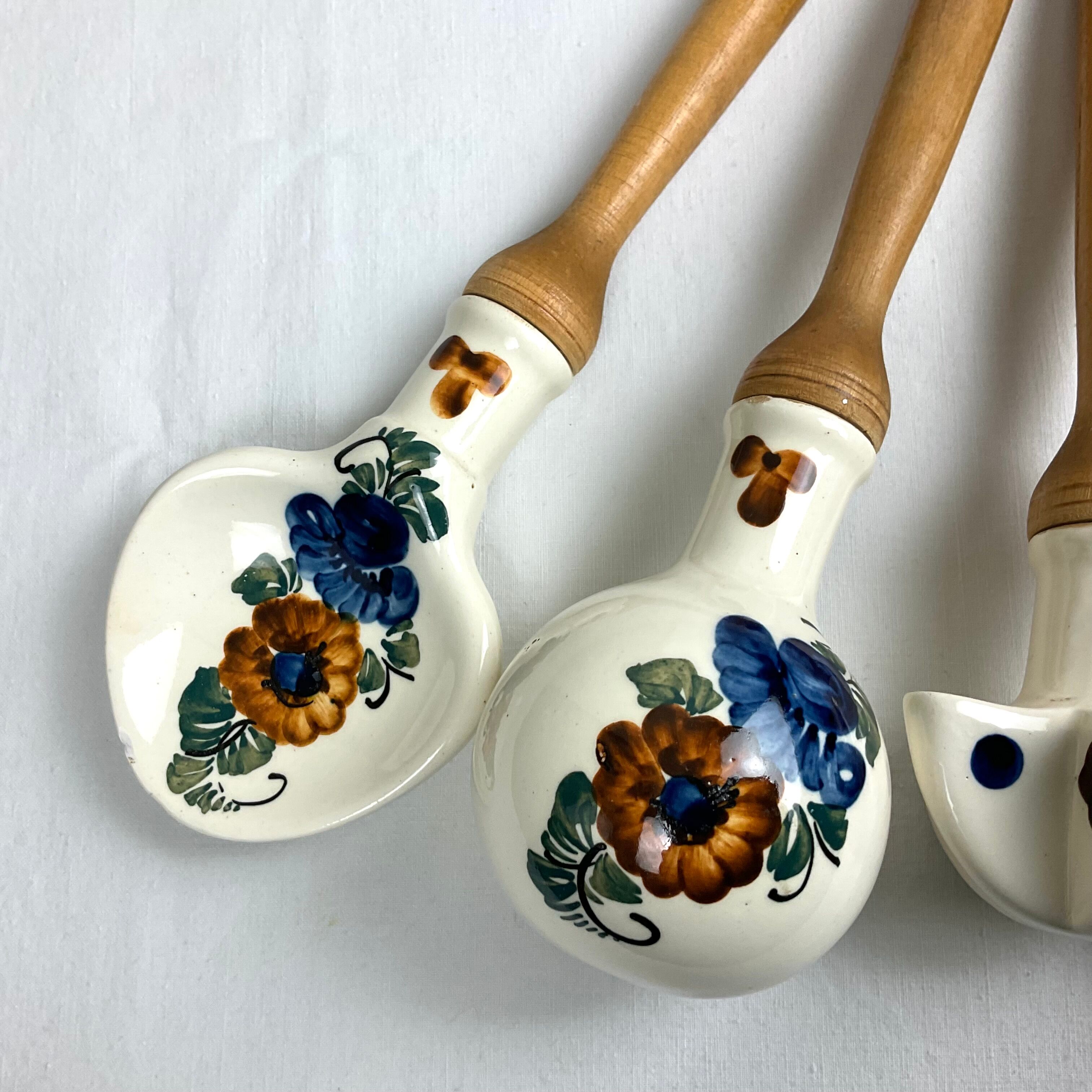 Vintage wood and ceramic kitchen utensils