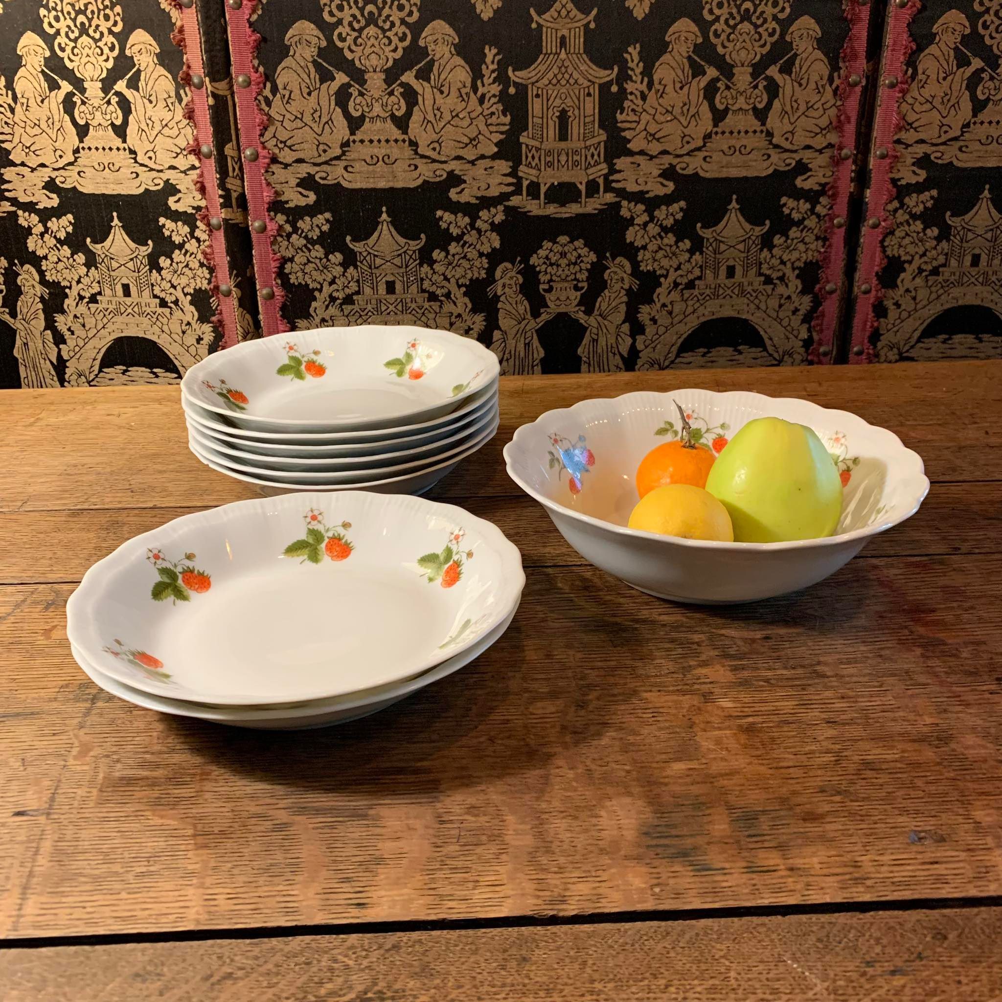 Service à fruits en porcelaine
