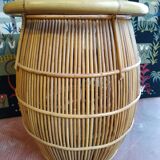 Vintage rattan barrel bar