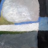 Painting "Abstraction" HSP by JM Brossat (born in 1946)