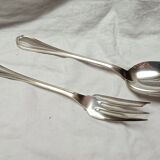 Spoon and fork to serve in silver metal of christofle model "spatours"