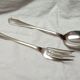 Spoon and fork to serve in silver metal of christofle model "spatours"