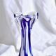 Vase en verre de Murano bleu et blanc