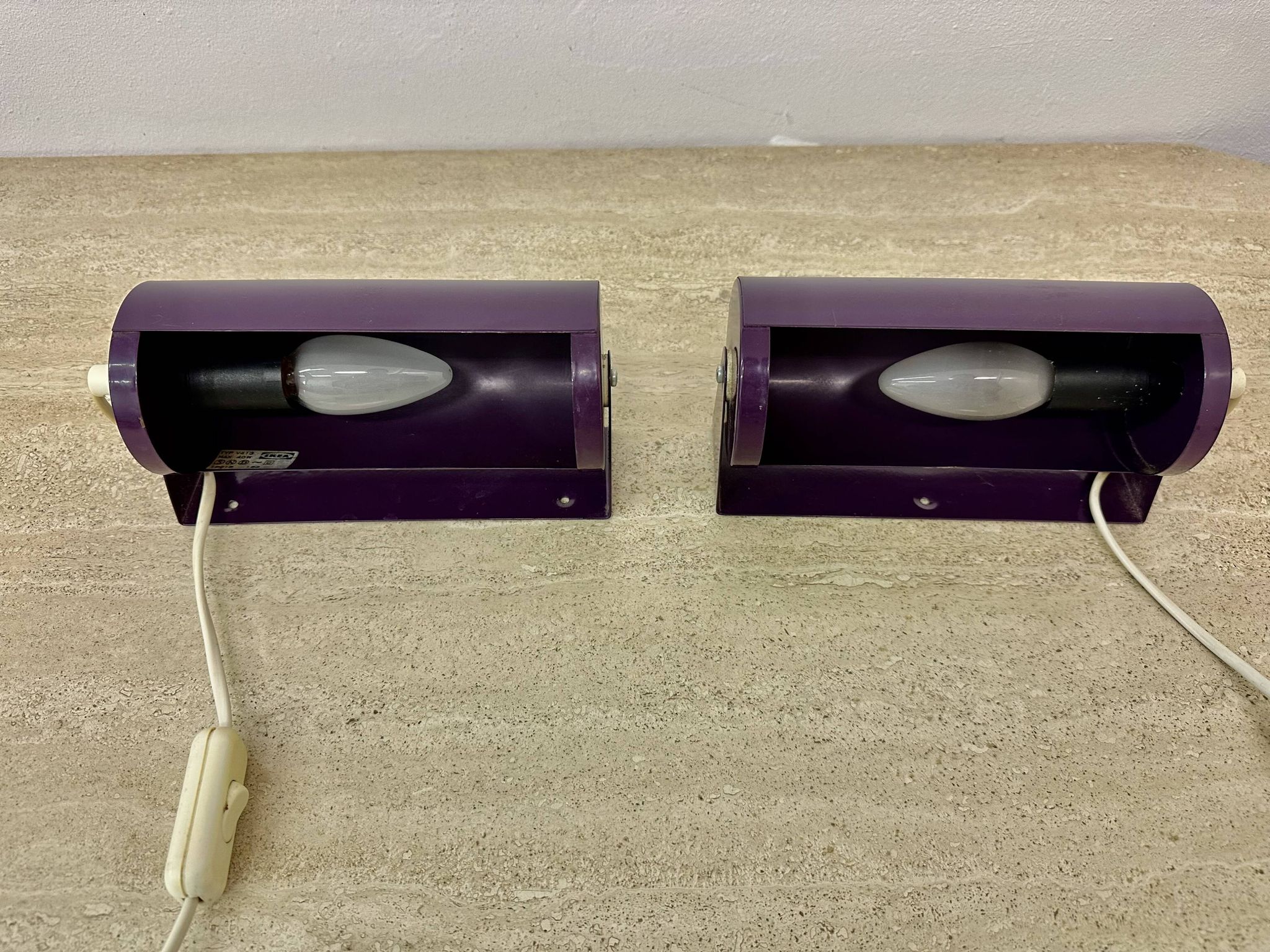 Vintage IKEA LOD V413 purple metal wall lamp bedside lamp wall lamp 1980s S