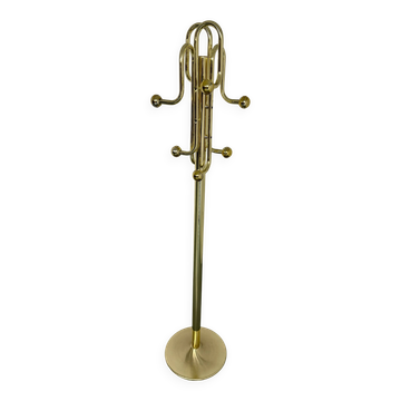 Vintage brass coat rack Italian design Hollywood Regency 1970s