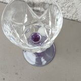 set of 6 purple stemmed crystal wine glasses