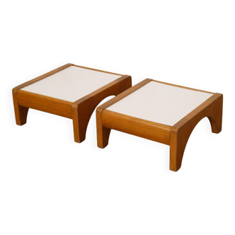 Pair of wooden side tables from the 1960s