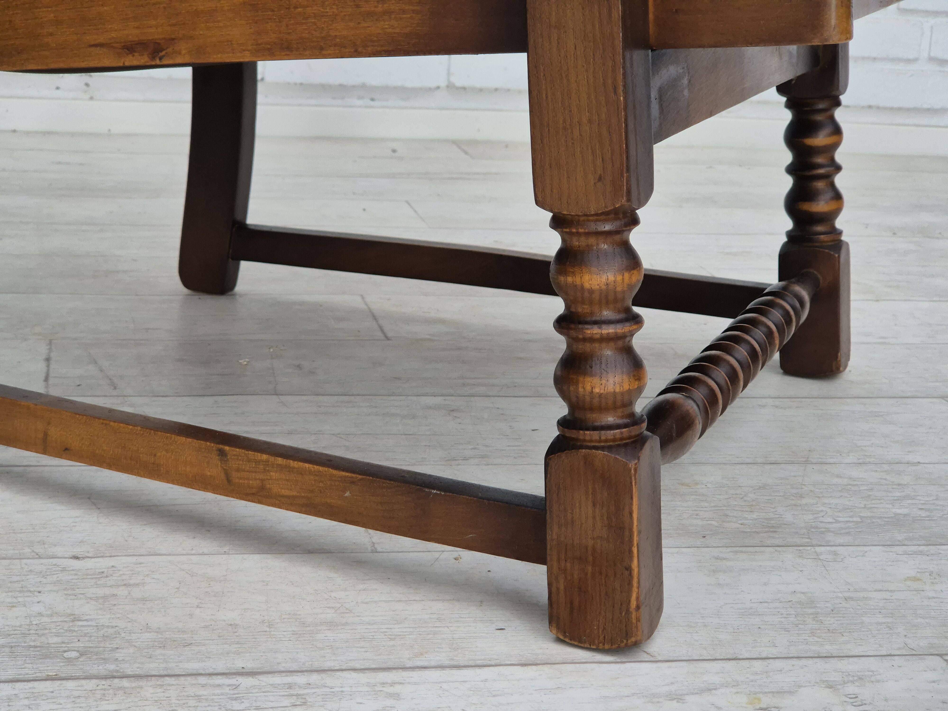 1960s, Scandinavian design, reupholstered high-back armchair, furniture wool, oak wood.