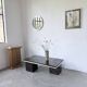 "Rizzo" lacquered and brass coffee-bar table from the 1970s.