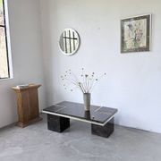 "Rizzo" lacquered and brass coffee-bar table from the 1970s.