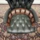 Chaise de bureau Chesterfield, chaise de capitaine, verte
