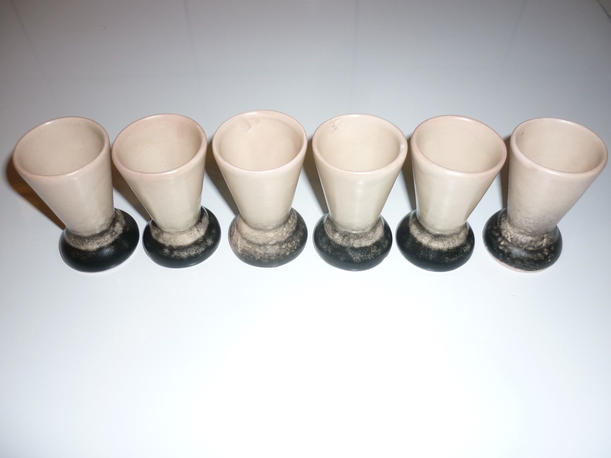 Lot de 6 verres en grès