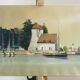 Oil painting on canvas of the old port of Honfleur signed Alain Huin.