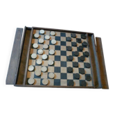 Double-sided board for checkers and chess in wood