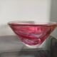 Large salad bowl / bowl in blown glass - pink and purple tones