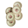 Assiettes plates fleurs porcelaine Limoges France vintage
