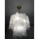 White vanished “tronchi” murano glass chandelier d50