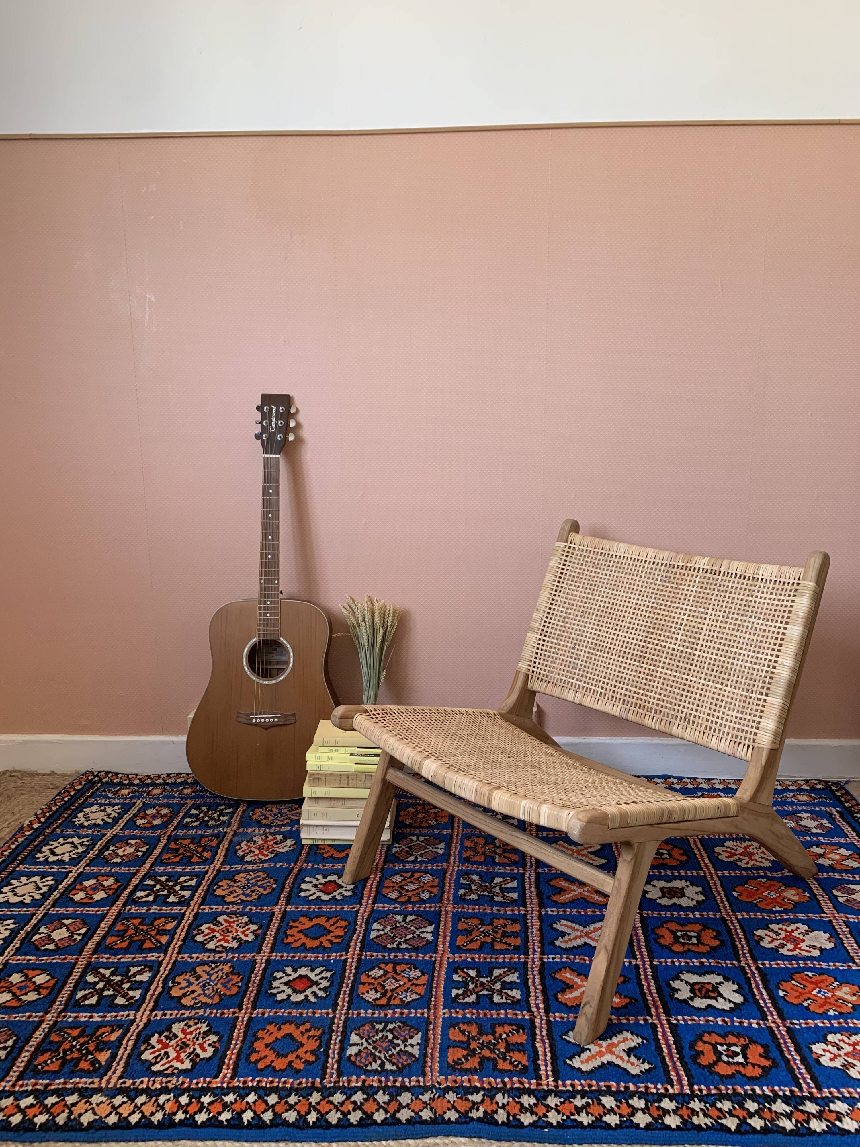 Tapis berbère en laine bleu majorelle