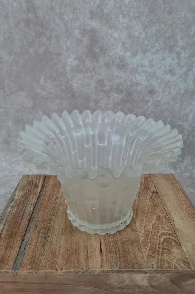 Vintage frosted glass vase – Made in Italy 🇮🇹